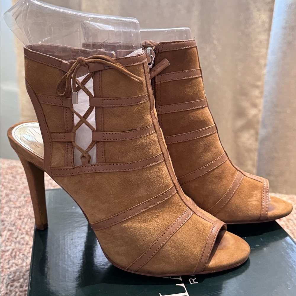 Lauren by Ralph Lauren - suede peep toe peep heel bootie. Very comfy!